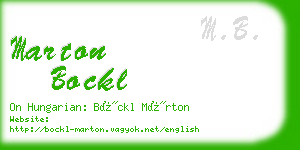 marton bockl business card